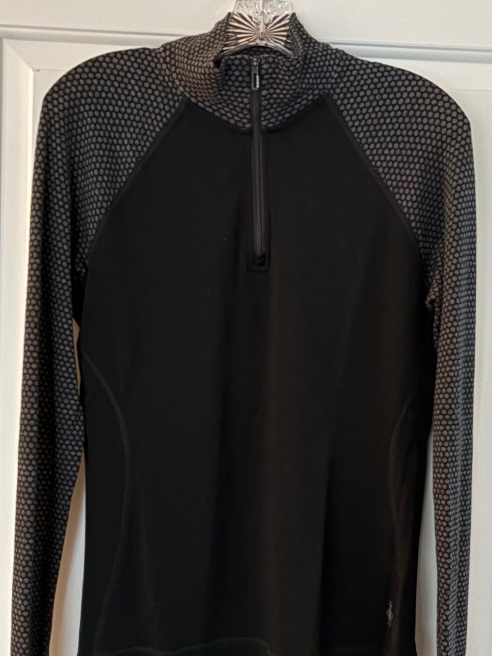 Smartwool Merino 250 Base Layer Sweater 1/4 Zip Black Dots Women’s Large